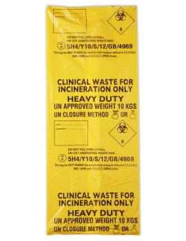 Clinical Waste Printed Sacks 10Kg - Roll of 25 Hygiene
